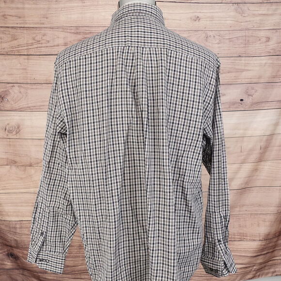 VAN HEUSEN CHECK BUTTON DOWN SHIRT MENS SIZE L LARGE 16-16.5 - Picture 4 of 6